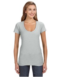 J America JA8169   Ladies' V-Neck Slub T-Shirt