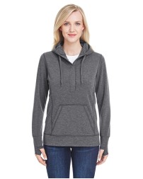 J America JA8431   Ladies' Omega Stretch Snap-Placket Hooded Sweatshirt