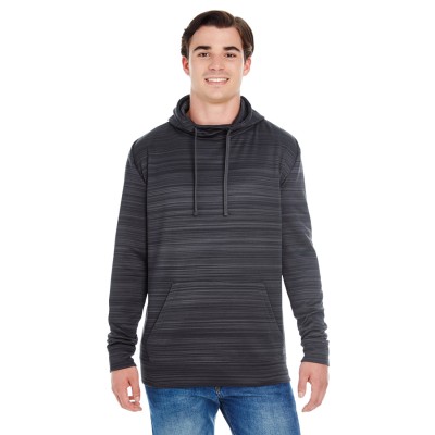 J America JA8661   Adult Odyssey Striped Poly Fleece Pullover Hood