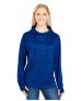 J America JA8662   Ladies' Odyssey Striped Poly Fleece Lapover Hood