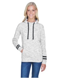 J America JA8674   Ladies' Melange Scuba Neck Sweatshirt