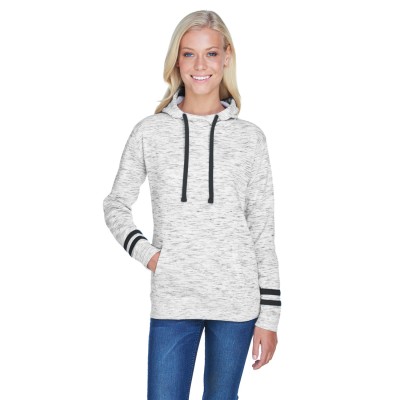 J America JA8674   Ladies' Melange Scuba Neck Sweatshirt