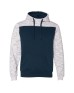 J America JA8676   Adult Melange Color Blocked Hooded Sweatshirt