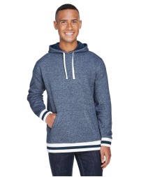 J America JA8701   Adult Peppered Fleece Lapover Hooded Sweatshirt