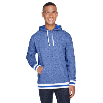 J America JA8701   Adult Peppered Fleece Lapover Hooded Sweatshirt