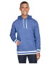 J America JA8701   Adult Peppered Fleece Lapover Hooded Sweatshirt