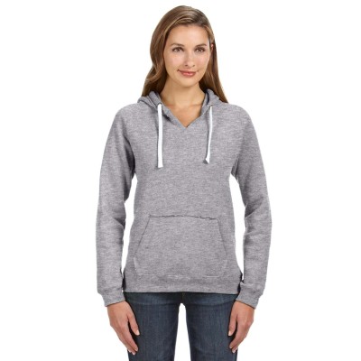 J America JA8836   Ladies' Sydney Brushed V-Neck Hooded Sweatshirt