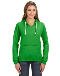 J America JA8836   Ladies' Sydney Brushed V-Neck Hooded Sweatshirt