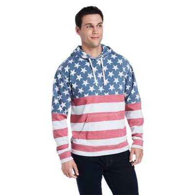 J America JA8871   Adult Triblend Pullover Fleece Hooded Sweatshirt