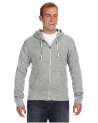 J America JA8872   Adult Triblend Full-Zip Fleece Hooded Sweatshirt