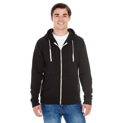 J America JA8872   Adult Triblend Full-Zip Fleece Hooded Sweatshirt