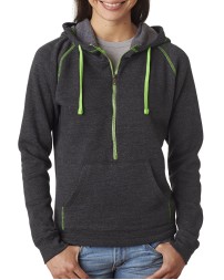 J America JA8876   Ladies' Triblend Half-Zip Fleece Hood