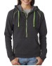 J America JA8876   Ladies' Triblend Half-Zip Fleece Hood