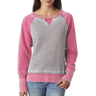 J America JA8927   Ladies' Zen Contrast Crew