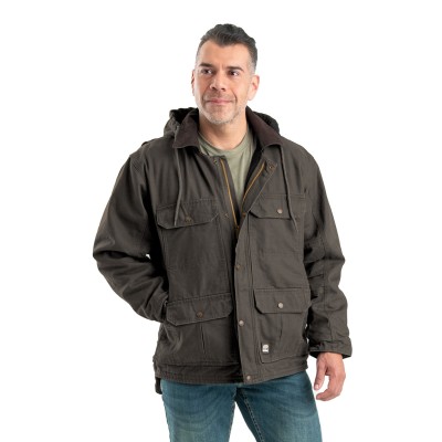 Berne JC613   Men's Heartland Washed Duck Zip-Off Hooded Coat