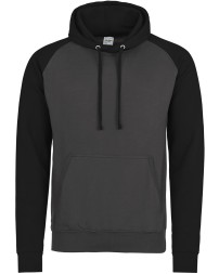 Just Hoods By AWDis JHA009   Adult 80/20 Midweight Contrast Baseball Hooded Sweatshirt