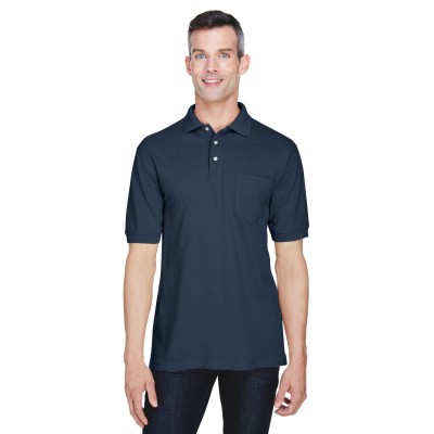 Harriton M265P   Men's Easy Blend Polo with Pocket