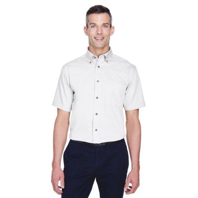 Harriton M500S   Men's Easy Blend Short-Sleeve Twill Shirt with Stain-Release