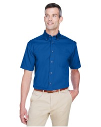 Harriton M500S   Men's Easy Blend Short-Sleeve Twill Shirt with Stain-Release