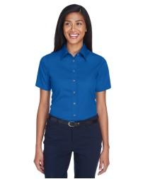 Harriton M500SW   Ladies' Easy Blend Short-Sleeve Twill Shirt with Stain-Release