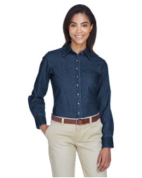 Harriton M550W   Ladies' Long-Sleeve Denim Shirt