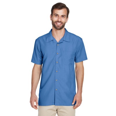 Harriton M560   Men's Barbados Textured Camp Shirt