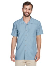 Harriton M560   Men's Barbados Textured Camp Shirt