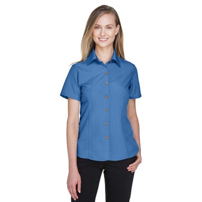 Harriton M560W   Ladies' Barbados Textured Camp Shirt