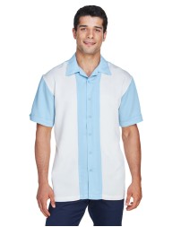 Harriton M575   Men's Two-Tone Camp Shirt