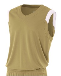 A4 N2340   Adult Moisture Management V Neck Muscle Shirt