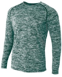 A4 N3305   Adult Space Dye Long Sleeve Raglan T-Shirt