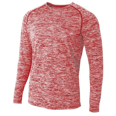 A4 N3305   Adult Space Dye Long Sleeve Raglan T-Shirt