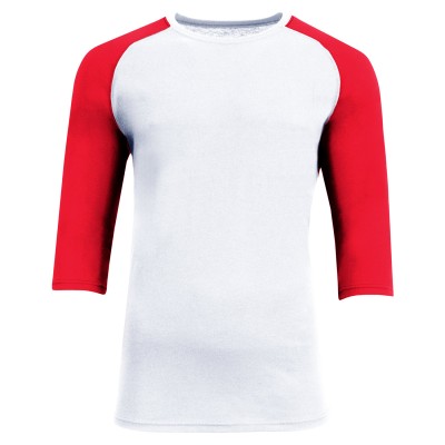 A4 N3514 Unisex Softek Quarter-Sleeve Color Block Raglan T-Shirt