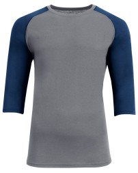 A4 N3514 Unisex Softek Quarter-Sleeve Color Block Raglan T-Shirt