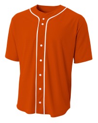 A4 N4184   Shorts Sleeve Full Button Baseball Top