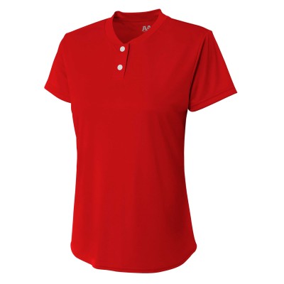 A4 NG3143   Girl's Tek 2-Button Henley Shirt