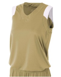 A4 NW2340   Ladies' Moisture Management V Neck Muscle Shirt