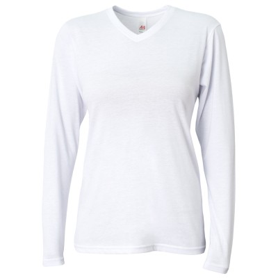 A4 NW3029   Ladies' Long-Sleeve Softek V-Neck T-Shirt