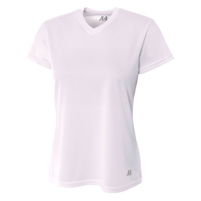 A4 NW3254   Ladies' Birds-Eye Mesh V-Neck T-Shirt