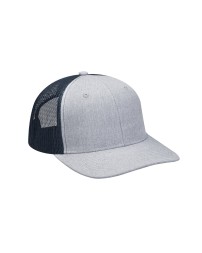 Adams PV102   Heather Woven/Soft Mesh Trucker Style Cap