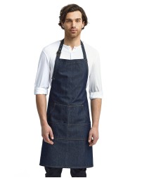 Artisan Collection by Reprime RP126   Unisex Jeans Stitch Denim Bib Apron