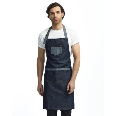 Artisan Collection by Reprime RP127   Unisex Domain Contrast Denim Bib Apron