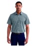 Artisan Collection by Reprime RP221   Mens Microcheck Gingham Short-Sleeve Cotton Shirt