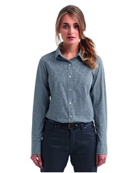 Artisan Collection by Reprime RP320   Ladies' Microcheck Gingham Long-Sleeve Cotton Shirt