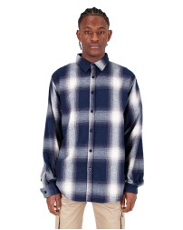 Shaka Wear SHHFS   Men's Plaid Flannel Overshirt