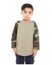 Shaka Wear SHRAGCY   Youth Three-Quarter Sleeve Camo Raglan T-Shirt