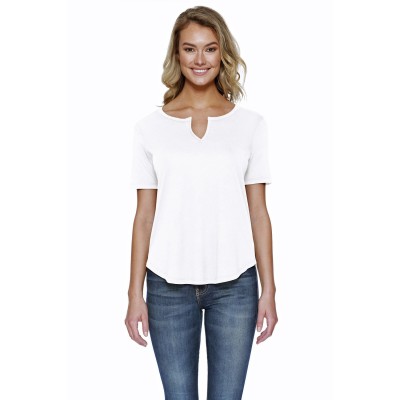 StarTee ST1422   Ladies' CVC Slit V-Neck T-Shirt