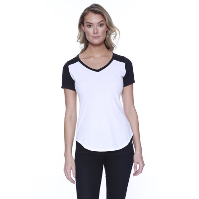 StarTee ST1432   Ladies' CVC Varsity V-Neck T-Shirt