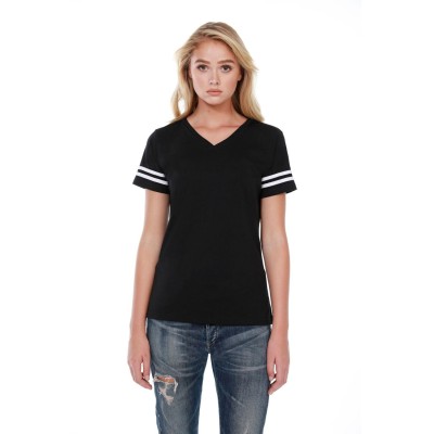 StarTee ST1433   Ladies' CVC Striped Varsity T-Shirt