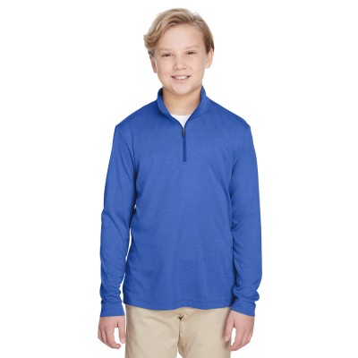 Team 365 TT31HY   Youth Zone Sonic Heather Performance Quarter-Zip